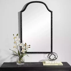 New Kirklands Home Black Textured Arch Wall Mirror