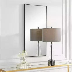 Best Kirklands Home Black Thin Frame Rectangle Wall Mirror
