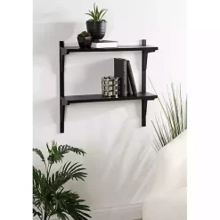 Online Kirklands Home Traditional Two-Tiered Wall Shelf Black
