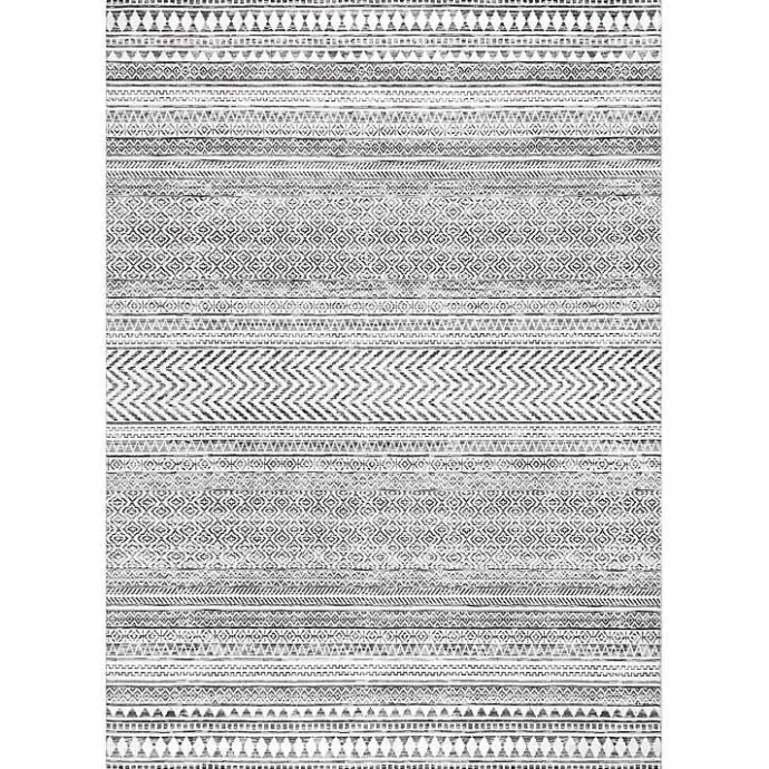 Hot Kirklands Home Black Tribal Geometric Washable Area Rug, 6x9