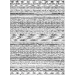 New Kirklands Home Black Tribal Geometric Washable Area Rug, 8x10