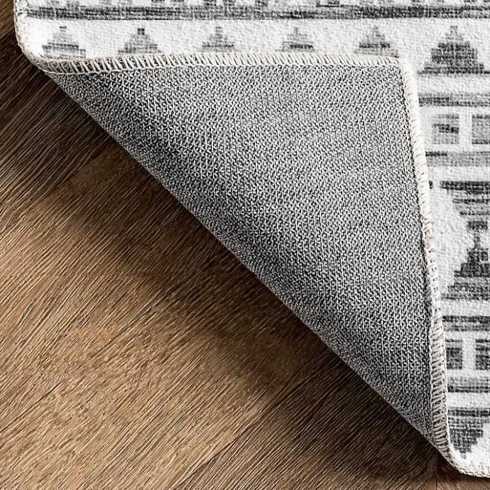 New Kirklands Home Black Tribal Geometric Washable Area Rug, 8x10