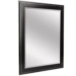 New Kirklands Home Black Two Step Beveled Frame Vanity Mirror