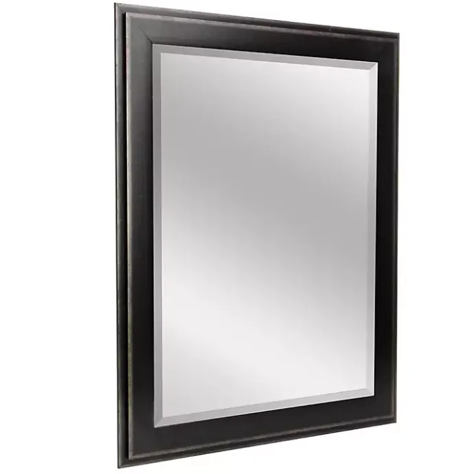 New Kirklands Home Black Two Step Beveled Frame Vanity Mirror