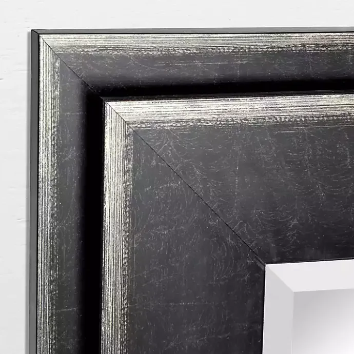 New Kirklands Home Black Two Step Beveled Frame Vanity Mirror