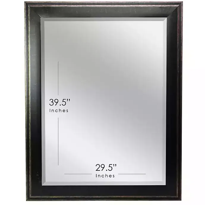 New Kirklands Home Black Two Step Beveled Frame Vanity Mirror