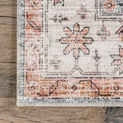 Clearance Kirklands Home Black Vintage Motif Washable Area Rug, 5x8