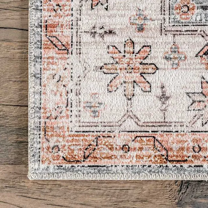 Clearance Kirklands Home Black Vintage Motif Washable Area Rug, 5x8