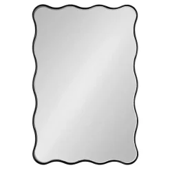 Discount Kirklands Home Black Wavy Beveled Rectangular Wall Mirror