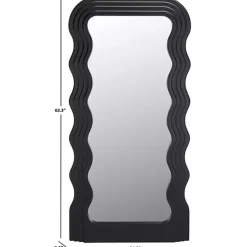 Hot Kirklands Home Wavy Mayha Leaner Mirror Black