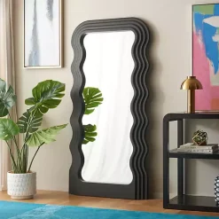 Hot Kirklands Home Wavy Mayha Leaner Mirror Black