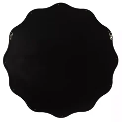Kirklands Home Wavy Scallop Round Wall Mirror Black