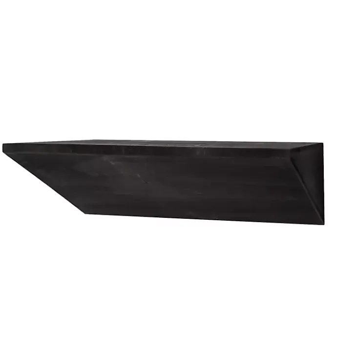 Online Kirklands Home Black Wedge Wood Small Floating Shelf