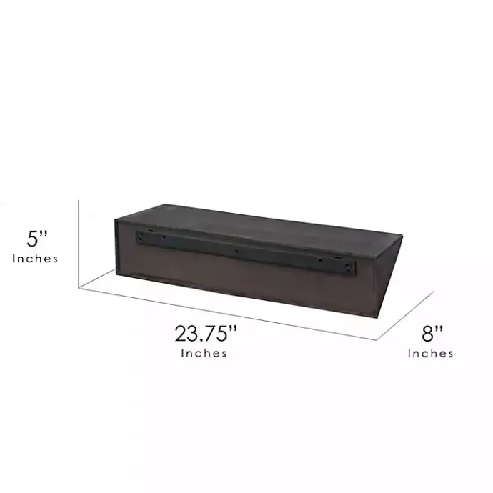 Online Kirklands Home Black Wedge Wood Small Floating Shelf