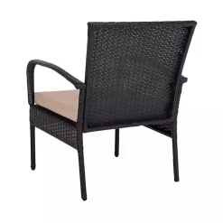 Best Kirklands Home Wicker 3-pc. Patio Set with Beige Cushions Black