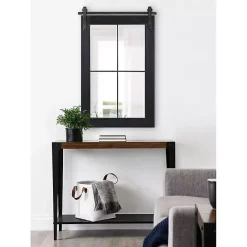 New Kirklands Home Windowpane Kates Mirror, 23x36 in. Black