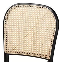 Outlet Kirklands Home Black Wood & Rattan Bree Dining Chairs, Set of 2