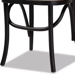 Outlet Kirklands Home Black Wood & Rattan Bree Dining Chairs, Set of 2