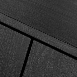 Clearance Kirklands Home Wood and Arched Rattan 2-Door Cabinet Black