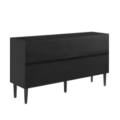 Outlet Kirklands Home Wood and Gold 4-Door Cabinet Black