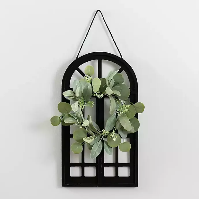 Best Kirklands Home Wood and Mini Wreath Arch Wall Plaque Black