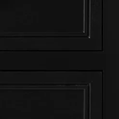 Hot Kirklands Home Wood and Natural Rattan Cabinet Black