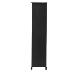 Sale Kirklands Home Wood and Rattan 3-Tier Bookcase Black
