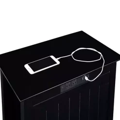 Hot Kirklands Home Wood Charging Open Accent Table Black
