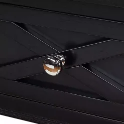 Kirklands Home Wood Charging Traditional Accent Table Black