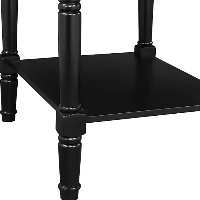 Kirklands Home Wood Charging Traditional Accent Table Black