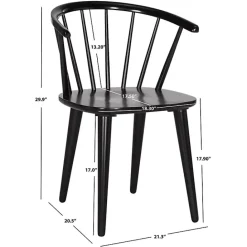 Hot Kirklands Home Wood Curved Spindle Dining Chairs, Set of 2 Black