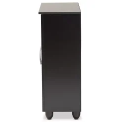 Outlet Kirklands Home Wood Cut-Out Shoe Storage Cabinet Black