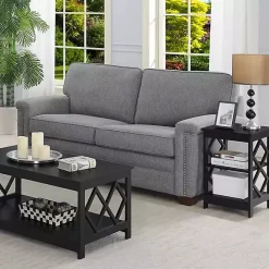 Sale Kirklands Home Wood Diamond 2-Tier Accent Table Black