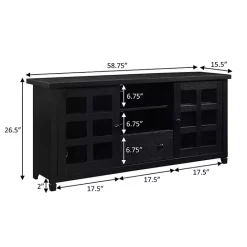 Kirklands Home Wood 2-Door Windowpane Media Cabinet Black