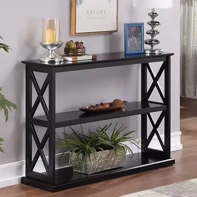 Sale Kirklands Home Wood Double X Sides Console Table Black