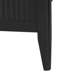 Kirklands Home Wood Fluted Headboard Primrose Queen Bed Black
