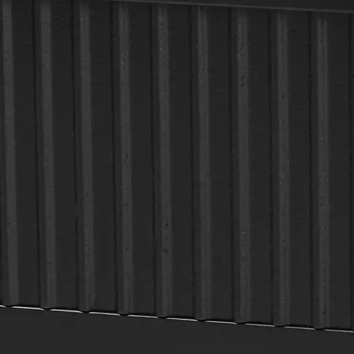 Kirklands Home Wood Fluted Headboard Primrose Queen Bed Black