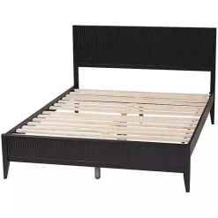 Online Kirklands Home Wood Fluted Headboard Primrose King Bed Black