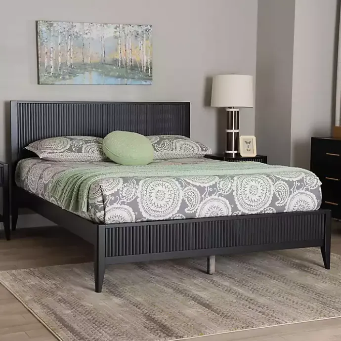 Online Kirklands Home Wood Fluted Headboard Primrose King Bed Black