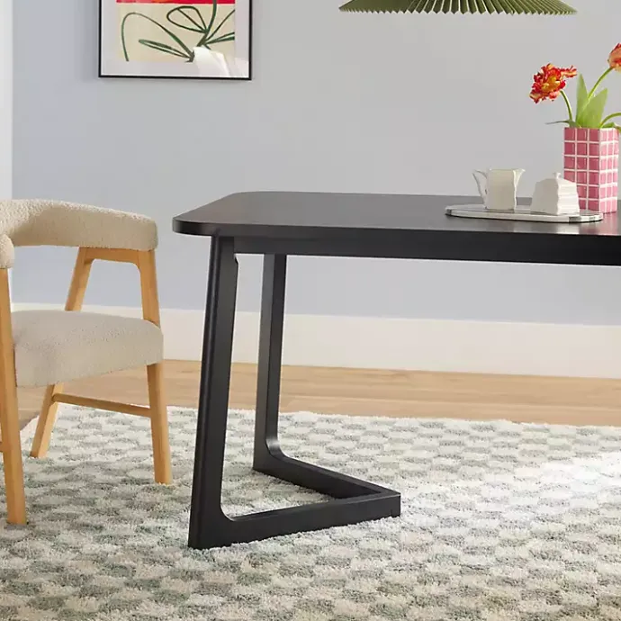 Discount Kirklands Home Wood Geometric Legs Dining Table Black