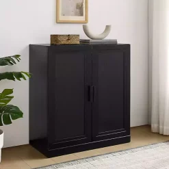 Best Kirklands Home Wood Grain Stackable Storage Cabinet Black