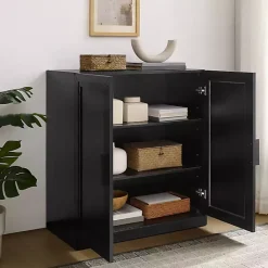 Best Kirklands Home Wood Grain Stackable Storage Cabinet Black