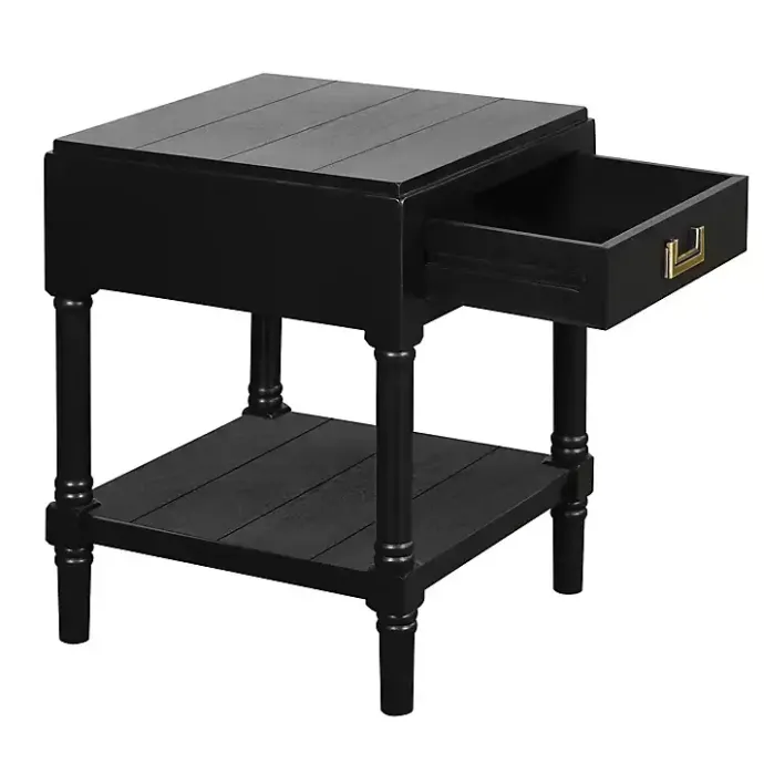 New Kirklands Home Wood Layla Accent Table Black