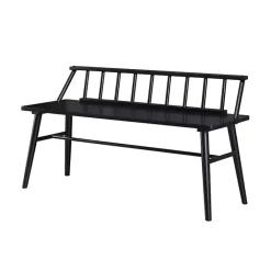 Discount Kirklands Home Wood Low Back Spindle Bench Black