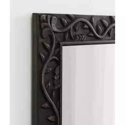 Clearance Kirklands Home Wood Ornate Carved Wall Mirror Black