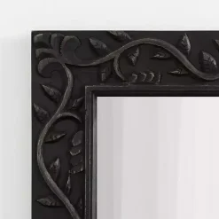 Clearance Kirklands Home Wood Ornate Carved Wall Mirror Black