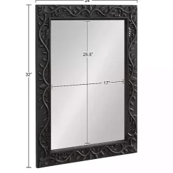 Clearance Kirklands Home Wood Ornate Carved Wall Mirror Black