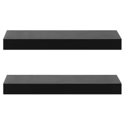 Discount Kirklands Home Black Wood 2-pc. Floating Shelves, 24 in.