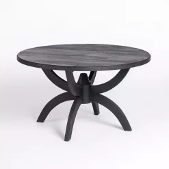 Discount Kirklands Home Wood Round Dori Coffee Table Black