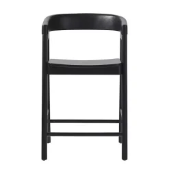 Kirklands Home Wood Rounded Modern Counter Stool Black